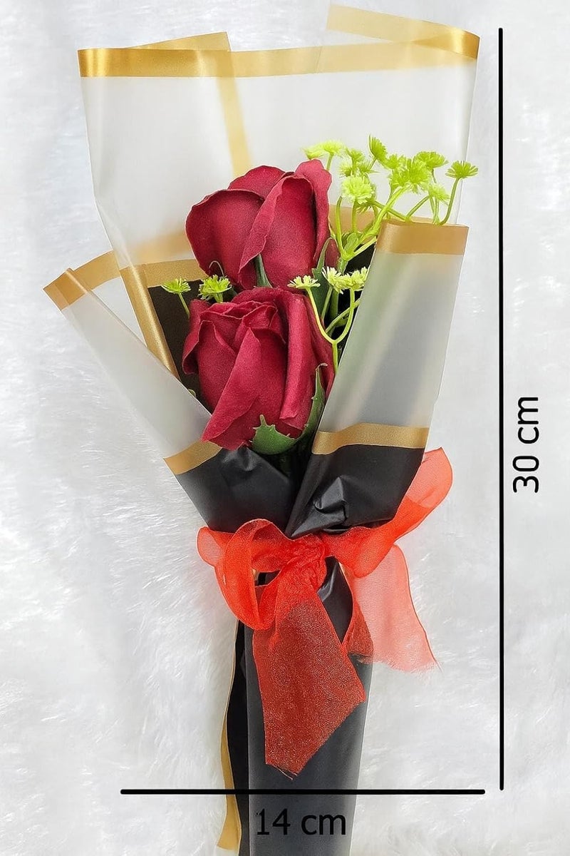 VRB Dec 1 pcs Artificial Crochet Flower Bouquet/Artificial Flowers Bunch/Crochet Flower/Flowers Bouquet Gift for Girls Home Decor,Gifting,etc. (1 Pcs Rose Bouquet) - Image 2