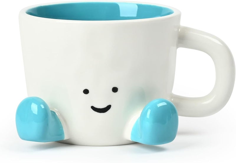 EWCEFIC Coffee Mugs,Cute funny Mug For Women, 12.8oz/380ml Unique Ceramic Coffee Tea Cups, Office Mug Gift (blue) - Image 1