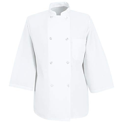 Chef Designs mens 3/4 Sleeve Coat chefs jackets, White, X-Large US - Image 2