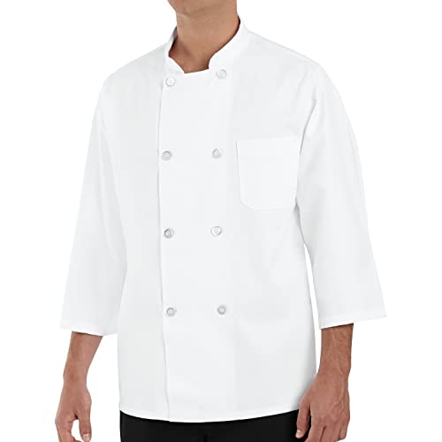 Chef Designs mens 3/4 Sleeve Coat chefs jackets, White, X-Large US - Image 1