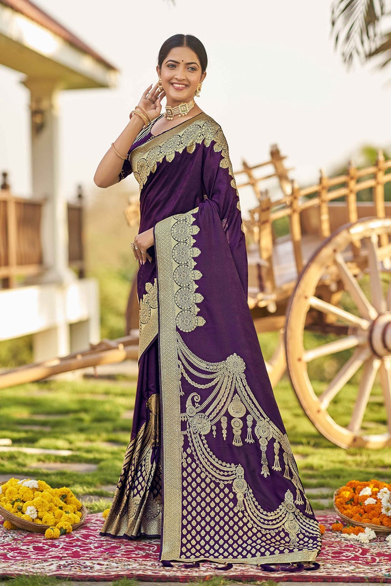 MANOHARI adorable woven pattern Banarasi Silk saree for women with Blouse Piece_MN1745 - Image 2