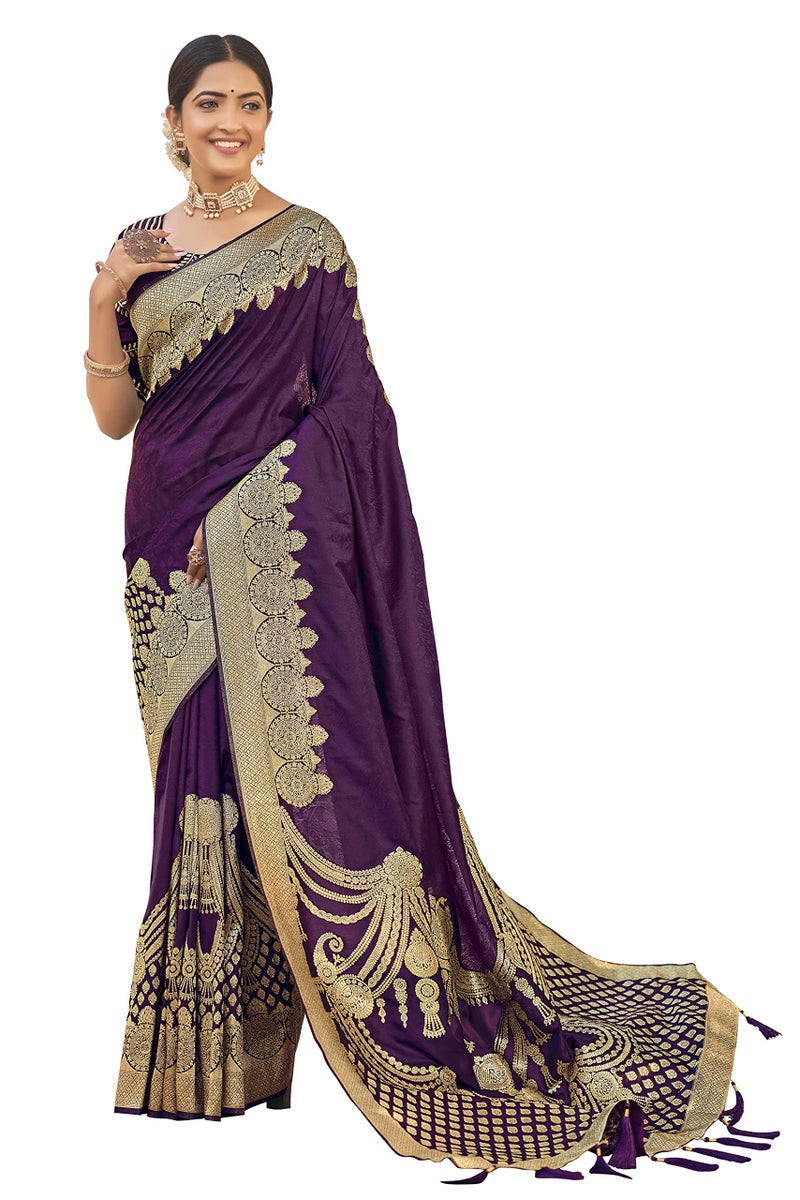 MANOHARI adorable woven pattern Banarasi Silk saree for women with Blouse Piece_MN1745 - Image 1