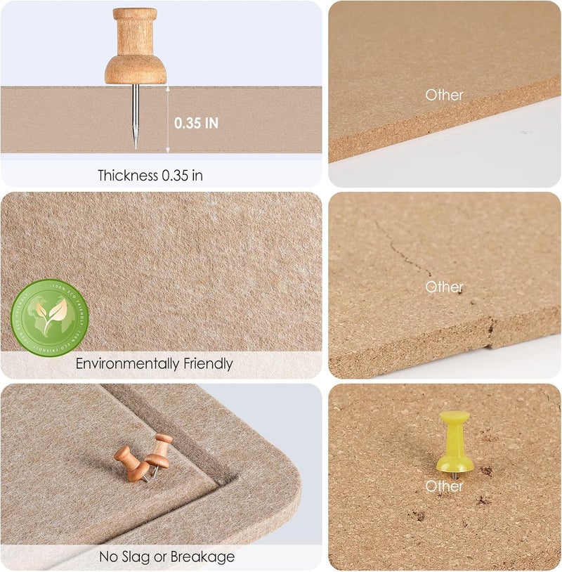 MaxGear Bulletin Board 35" X 17.5", Foldable Small Felt Board Vision Board Supplies, Cork Board For Office, Home, School, Pin Boards For Walls Decorative Picture Framed Display Board Beige Brown - Image 4