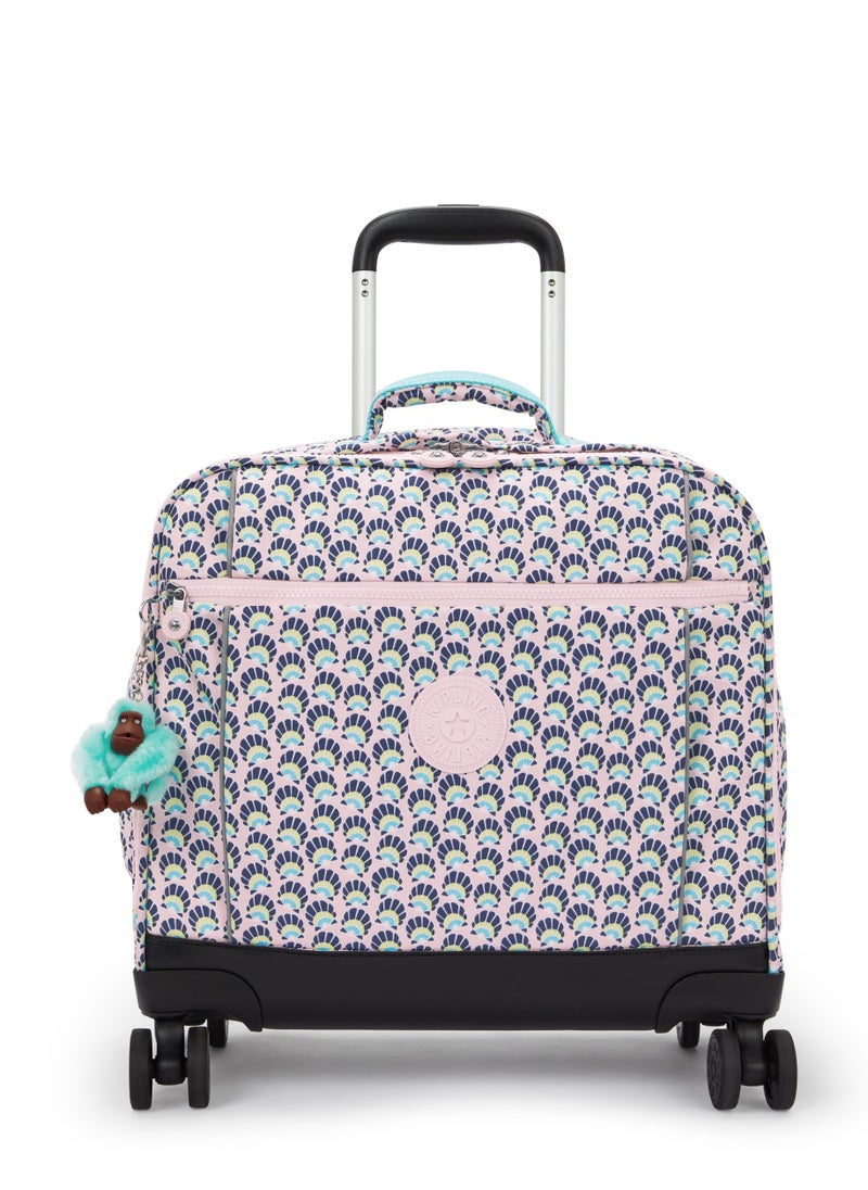 kipling New Storia Kids' 4-Wheeled School Trolley Bag with 13 inch Laptop Compartment, 2.25kg - Geo Shell  - Image 1