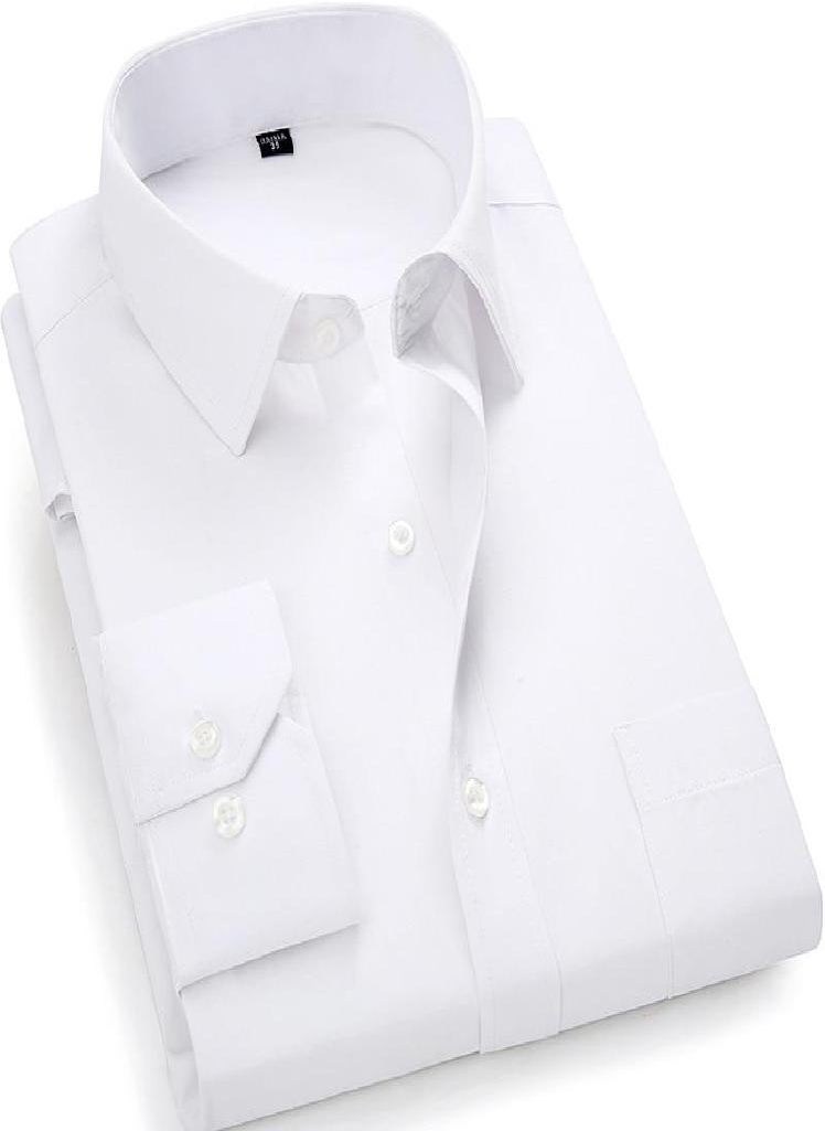 Eckek - Plus Large Size 8XL 7XL 6XL 5XL Mens Business Casual Long Sleeved Shirt Classic White Black Dark Blue Male Social Dress Shirts - Image 1