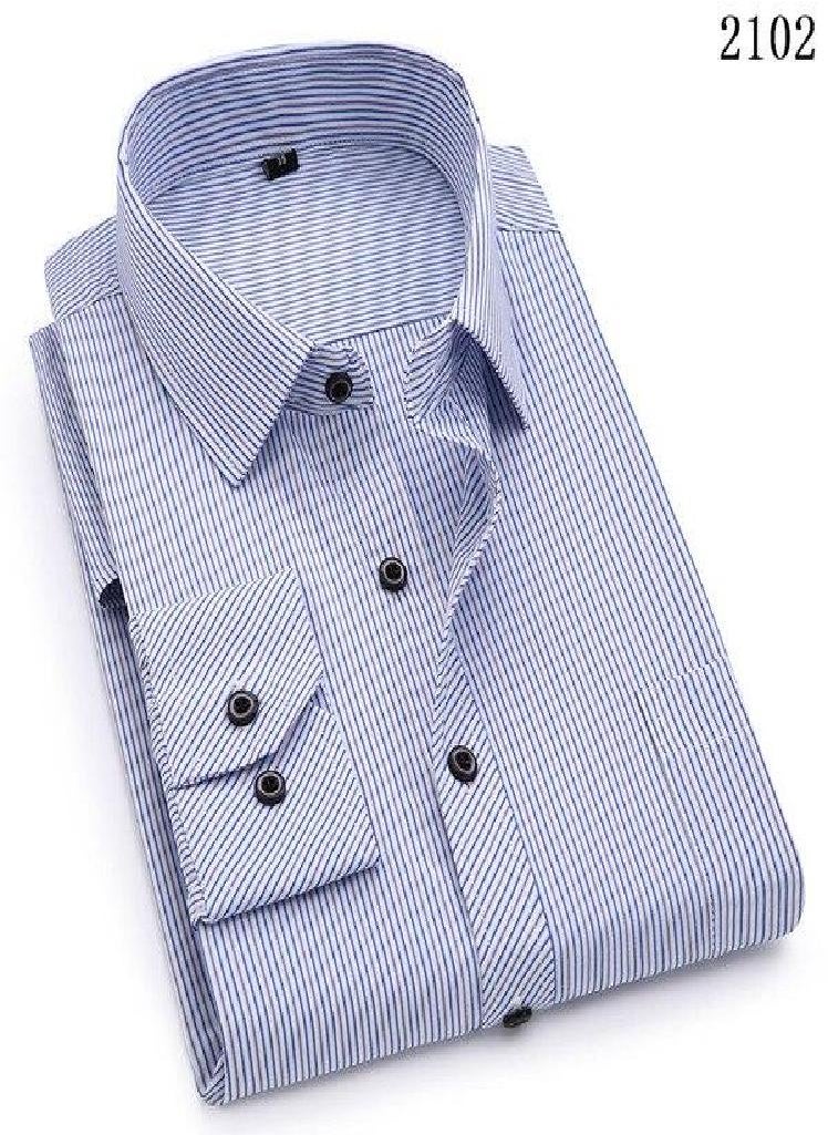 Eckek - Plus Large Size 8XL 7XL 6XL 5XL Mens Business Casual Long Sleeved Shirt Classic White Black Dark Blue Male Social Dress Shirts - Image 1
