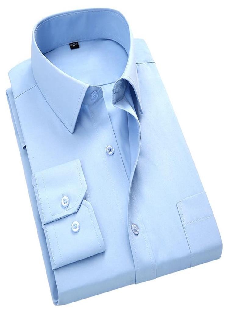 Eckek - Plus Large Size 8XL 7XL 6XL 5XL Mens Business Casual Long Sleeved Shirt Classic White Black Dark Blue Male Social Dress Shirts - Image 1