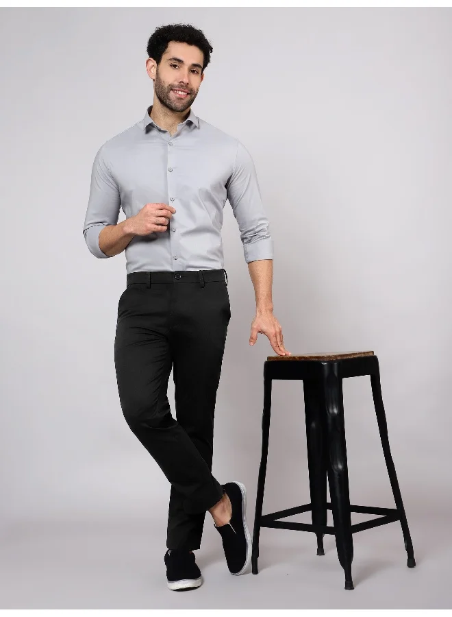 Beyoung BEYOUNG Men's Regular Soild Casual Rich Black Chinos for Men