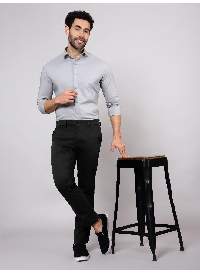 Beyoung BEYOUNG Men's Regular Soild Casual Rich Black Chinos for Men  - Image 5