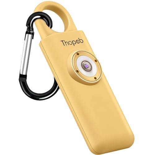 Thopeb The Original Personal Safety Alarm for Womenn by Women– Loud Siren Birdie Sound, Strobe SOS LED Light, Be Safe with Personal Alarm– Self Defense Keychain for College Essentials (Metallic Gold) - Image 1