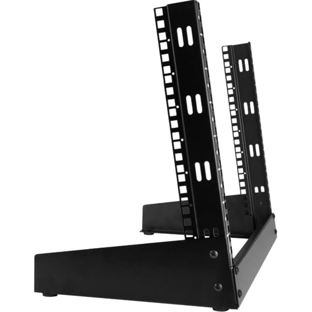 StarTech.com 2-Post 8U Desktop Server Rack, Small Open Frame 19in Computer Rack, Compact Network Rack for AV / Studio / Data / IT Equipment, Free Standing Two-Post Home/Office Rack , TAA (RK8OD) - Image 4