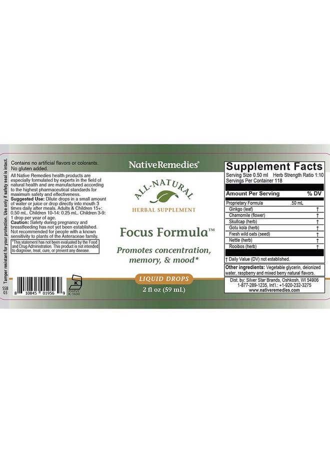 Native Remedies Native Remedies Focus Formula, 2 Fluid Ounce  - Image 5