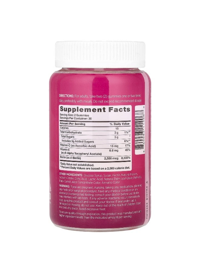 Pink, Biotin Beauty Gummies, Natural Fruit, 60 Gummies (Packaging may vary) - Image 2
