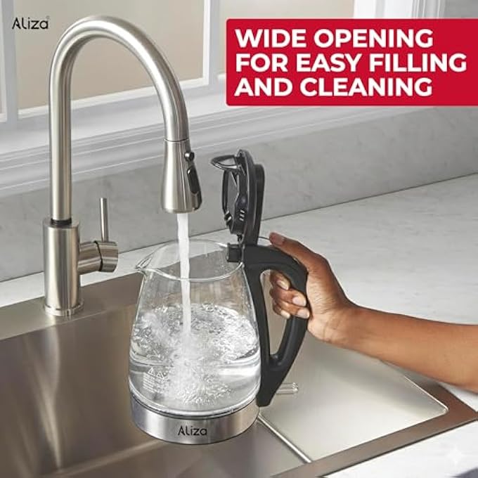 Aliza Electric Kettle 17 L  Rapid Boil  Quite Glass Kettle With 2000W Power  Led Indicator Auto Shut Off  BoilDry Protection By - Image 4