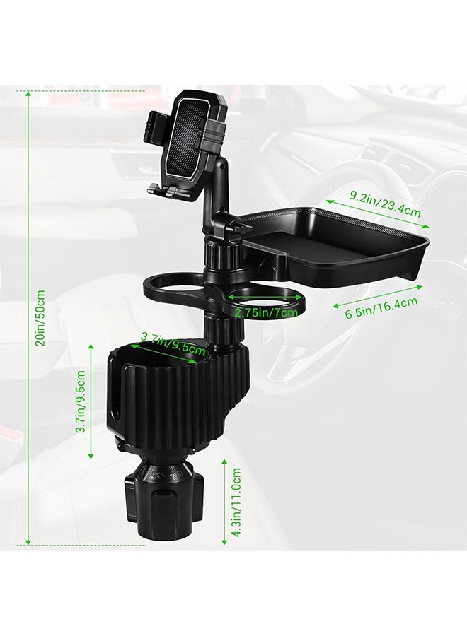 Car cup holder with holder Mobile & a detachable rotating food tray in addition to 2 small cup slots and a large cup slot /CUP-A06 - Image 4