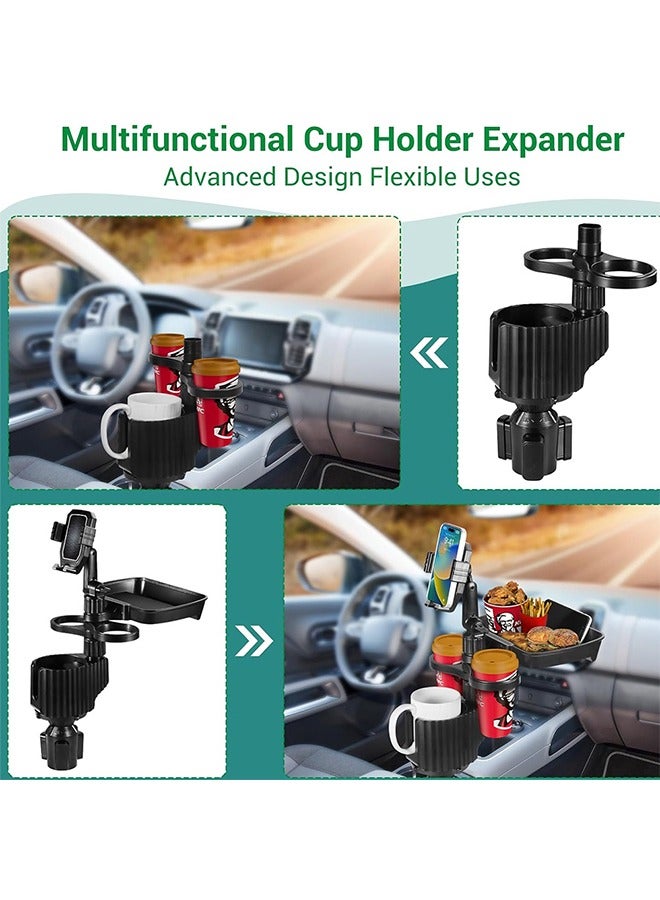 Car cup holder with holder Mobile & a detachable rotating food tray in addition to 2 small cup slots and a large cup slot /CUP-A06 - Image 3