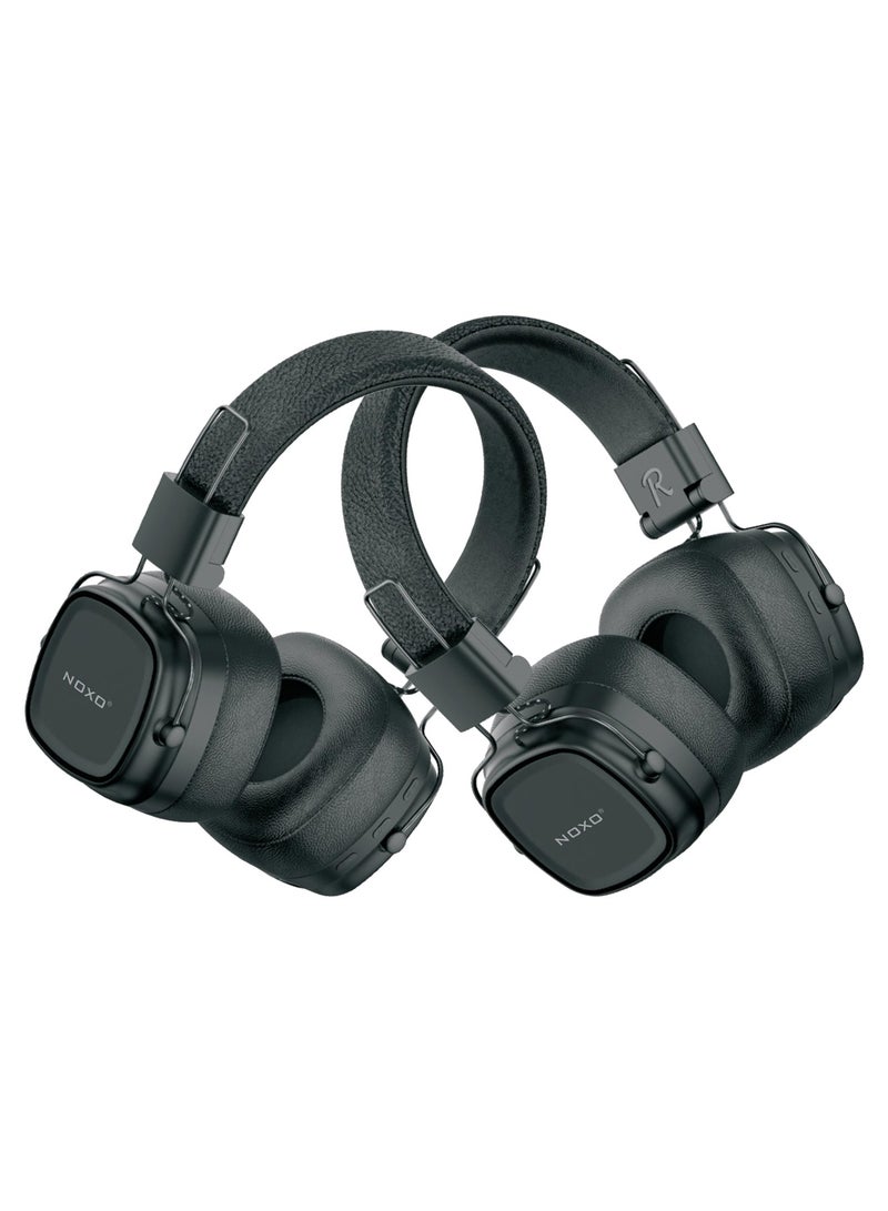 NOXO HN-1 Wireless Hi-Fi Headphones with Wired Option – 24H Playtime & LDAC Support - Black - Image 4