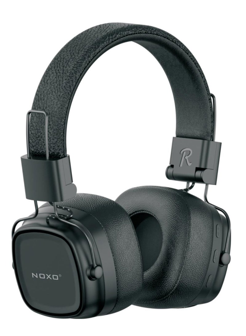 NOXO HN-1 Wireless Hi-Fi Headphones with Wired Option – 24H Playtime & LDAC Support - Black - Image 2