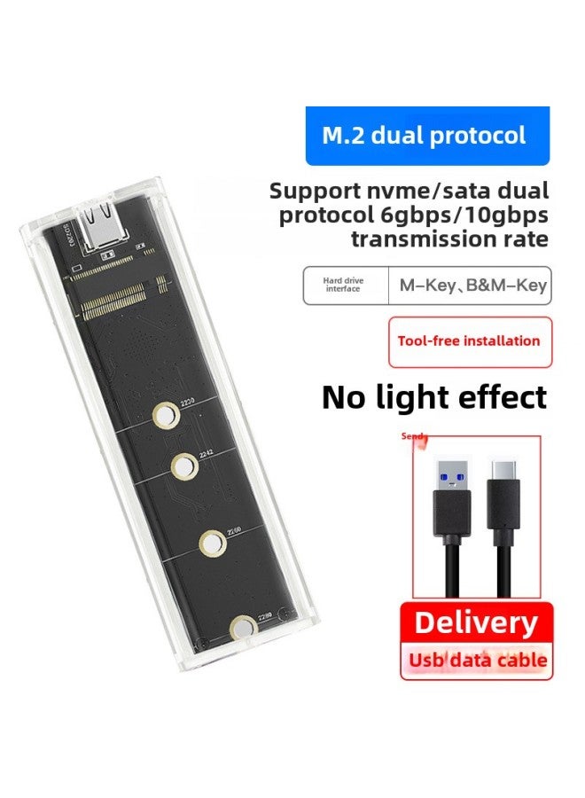 M2 Mobile Hard Disk Box NVME PCIe SSD Dual Protocol NGFF SATA Computer Solid State M.2 External Box-Color:No. 5 Dual Protocol Nvme/ngff  - Image 1