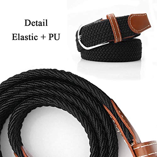 ZORO Woven Fabric Stretchable Belt for Men&Women, Black - Image 4
