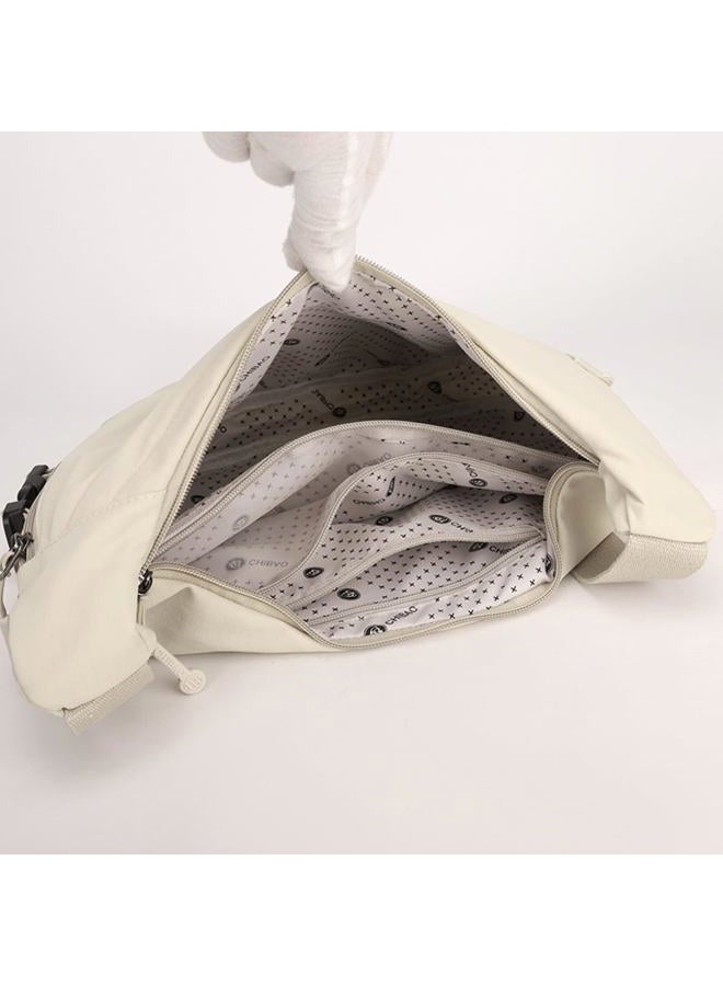 BEFUNIRISE Nylon Crescent Crossbody Luna Bag for Women Men Moon Shoulder Spacious Lightweight Sling Casual Hobo Dumpling Purses, Beige, 1576 cubic inches, Nylon Crescent Crossbody Luna Bag - Image 5