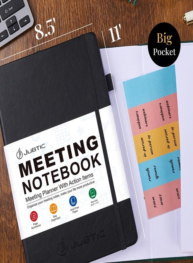 JUBTIC Meeting Notebook for Work with Action Items, Project Planner Work Planner for Office & Business Taking Notes, Agenda Organizer Supplies for Men & Women,160 Pages (8.5”x11”) - Black - Image 5