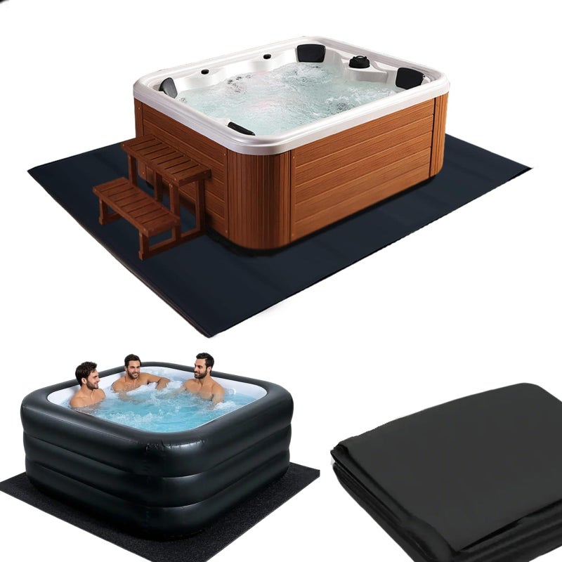 Swess 90x102 Outdoor Hot Tub Mat Absorbent Waterproof Ground Mat for Inflatable Spa 85 AntiSlip Foundation Pad 90 Floor Protector Hot Tub Pad 90 Tub Spa Ground Protection