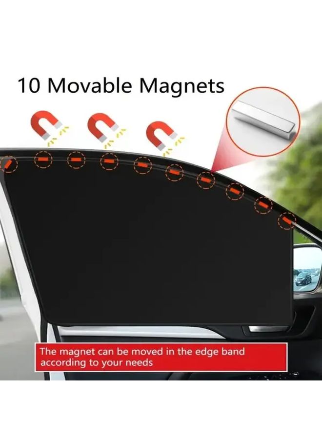 4pcs Magnetic Car Sunshade Window Curtains Foldable Heat Resistant Insulation Shades for Front Rear Windows - Image 4