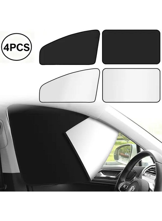 4pcs Magnetic Car Sunshade Window Curtains Foldable Heat Resistant Insulation Shades for Front Rear Windows - Image 1