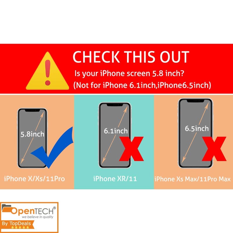 OpenTech ® Military-Grade Tempered Glass Screen Protector Compatible for iPhone X/XS / 11 Pro Edge to Edge Coverage with Easy Installation kit - Image 2