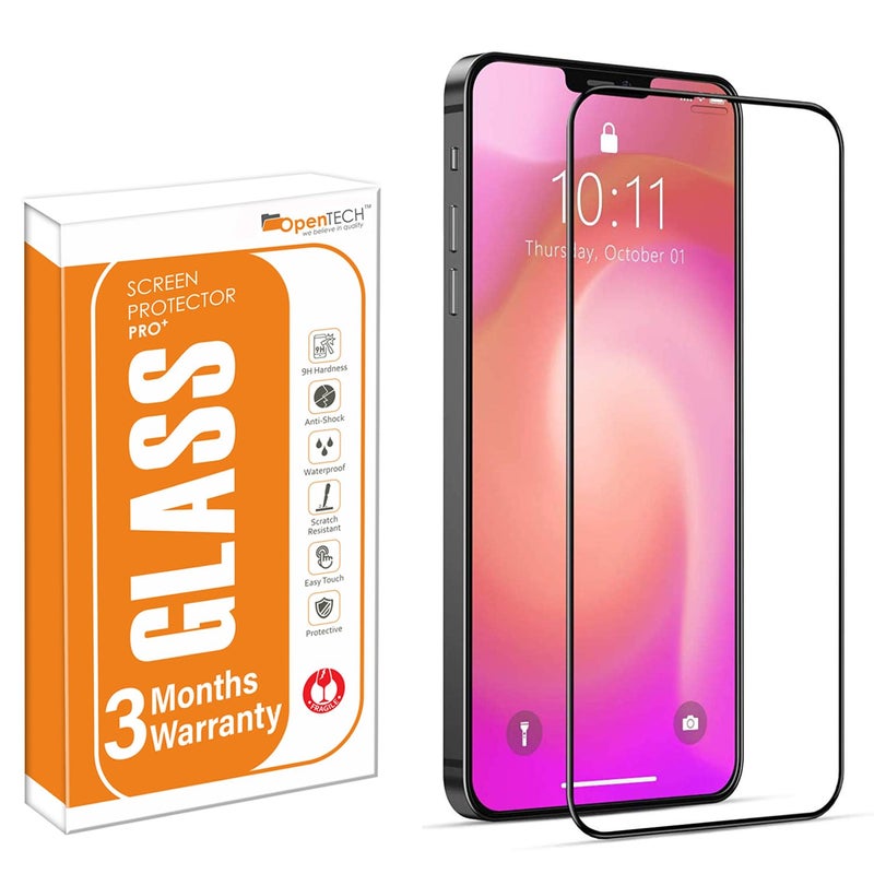 OpenTech ® Military-Grade Tempered Glass Screen Protector Compatible for iPhone X/XS / 11 Pro Edge to Edge Coverage with Easy Installation kit - Image 1