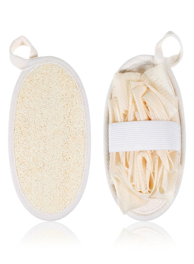 Jeffdad جيفداد 2 قطع إسفنجة لوفا طبيعية، مقشر جسم ممتاز للنساء والرجال، مثالي للاستحمام، مثالي للتقشير والتنظيف والعناية اللطيفة بالبشرة (بيج) - Image 1