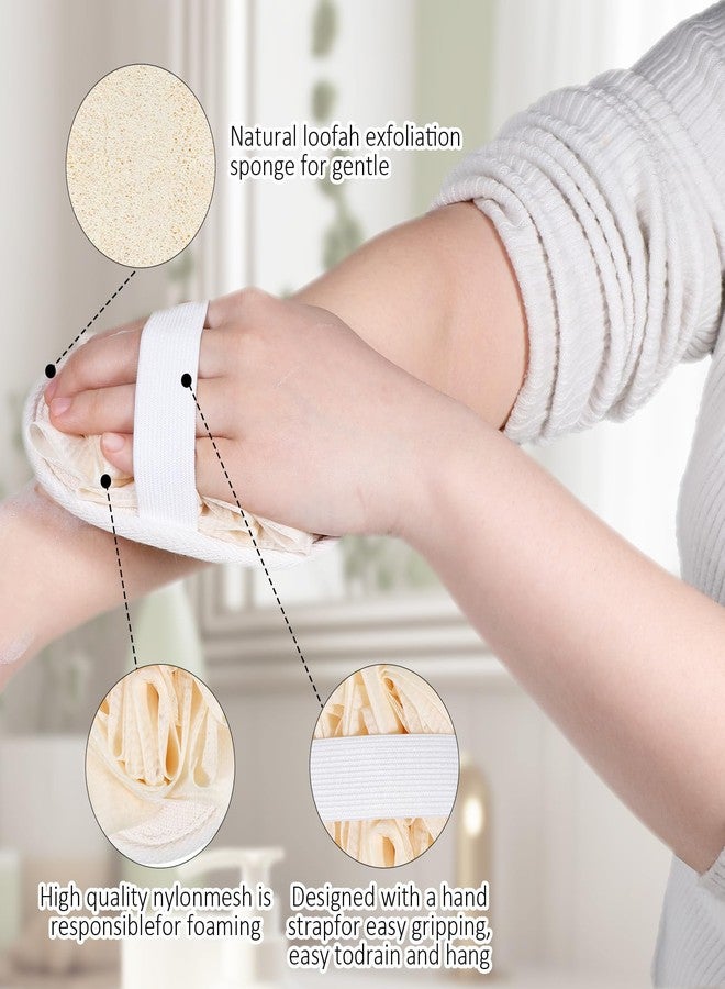 Jeffdad جيفداد 2 قطع إسفنجة لوفا طبيعية، مقشر جسم ممتاز للنساء والرجال، مثالي للاستحمام، مثالي للتقشير والتنظيف والعناية اللطيفة بالبشرة (بيج) - Image 3