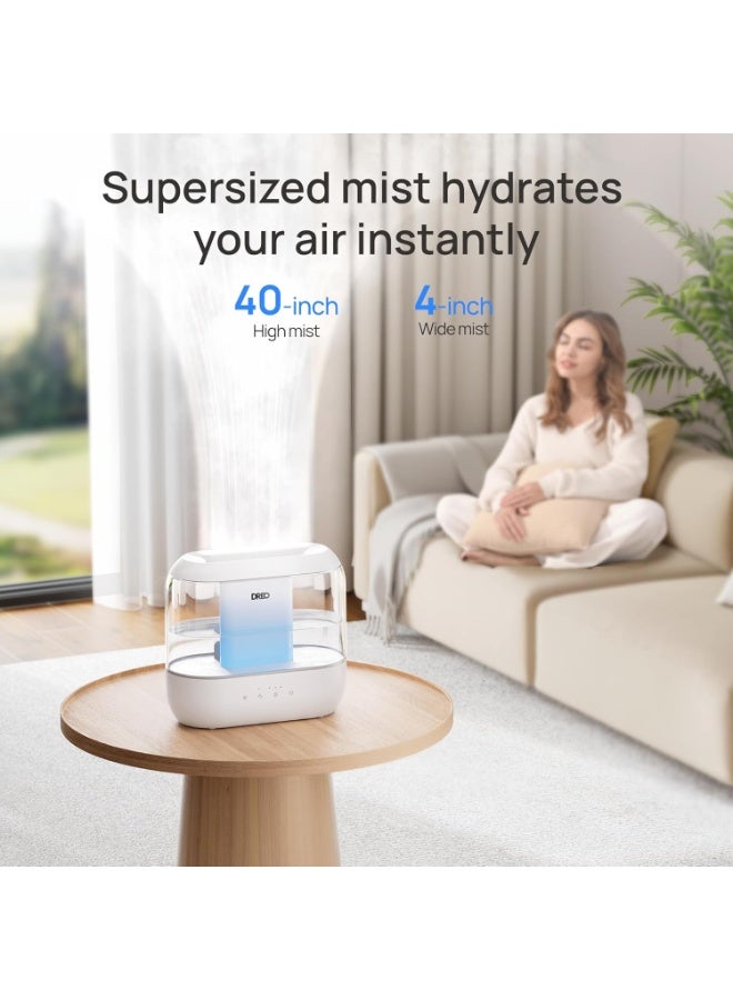 Dreo Humidifiers for Bedroom, Top Fill 4L Supersized Cool Mist Humidifier with Oil Diffuser and Nightlight, 32H Runtime, Quiet Ultrasonic Humidifiers for Home, Large Room, Baby Nursery and Plants - Image 4