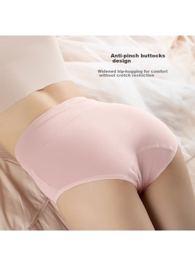 Youngyell Women's High-waist Pure Cotton Underwear, 10a Antibacterial, Plus Size, 200 Jin Capacity, Seamless Tummy Control And Lifting Panties For Women, 4 Pairs - Image 2