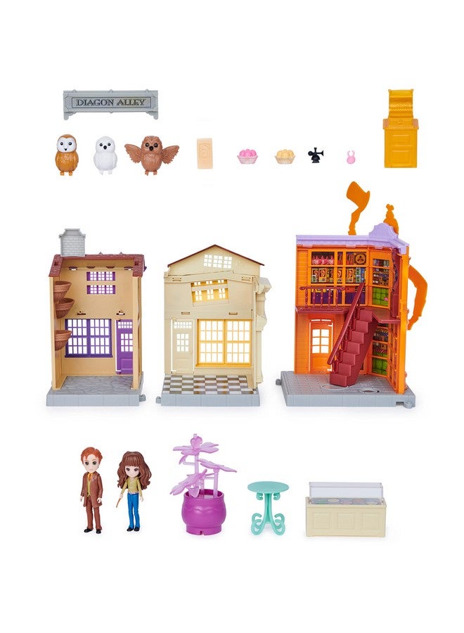 Wizarding World Harry Potter, Magical Minis Diagon Alley 3-in-1 Playset with Lights & Sounds, 2 Figures, 21 Accessories, Kids Toys for Ages 6 and up - Image 3