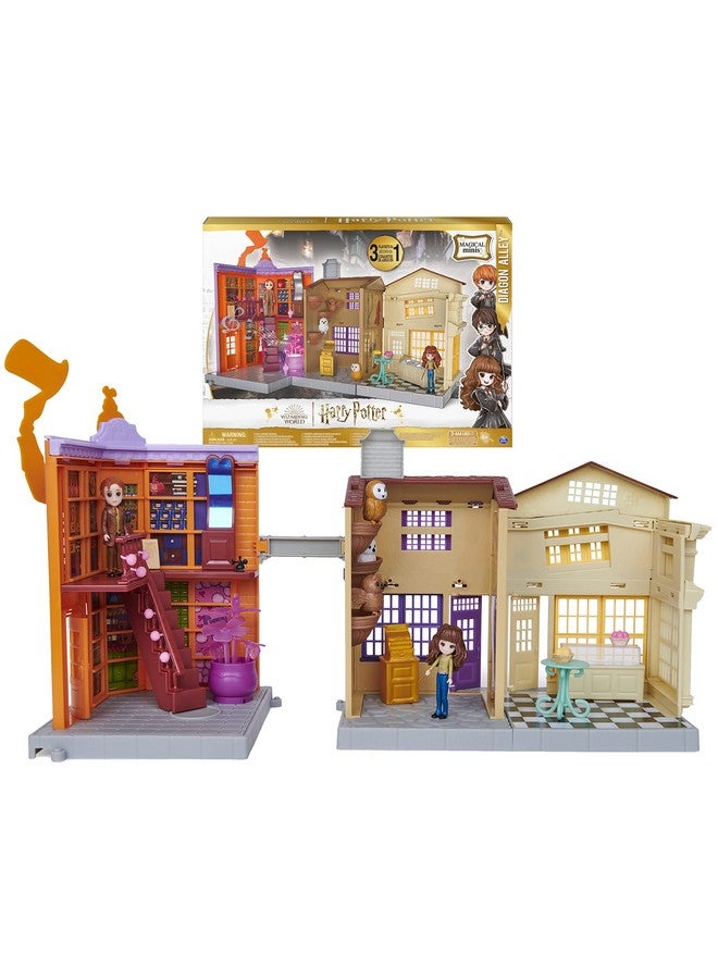 Wizarding World Harry Potter, Magical Minis Diagon Alley 3-in-1 Playset with Lights & Sounds, 2 Figures, 21 Accessories, Kids Toys for Ages 6 and up - Image 1