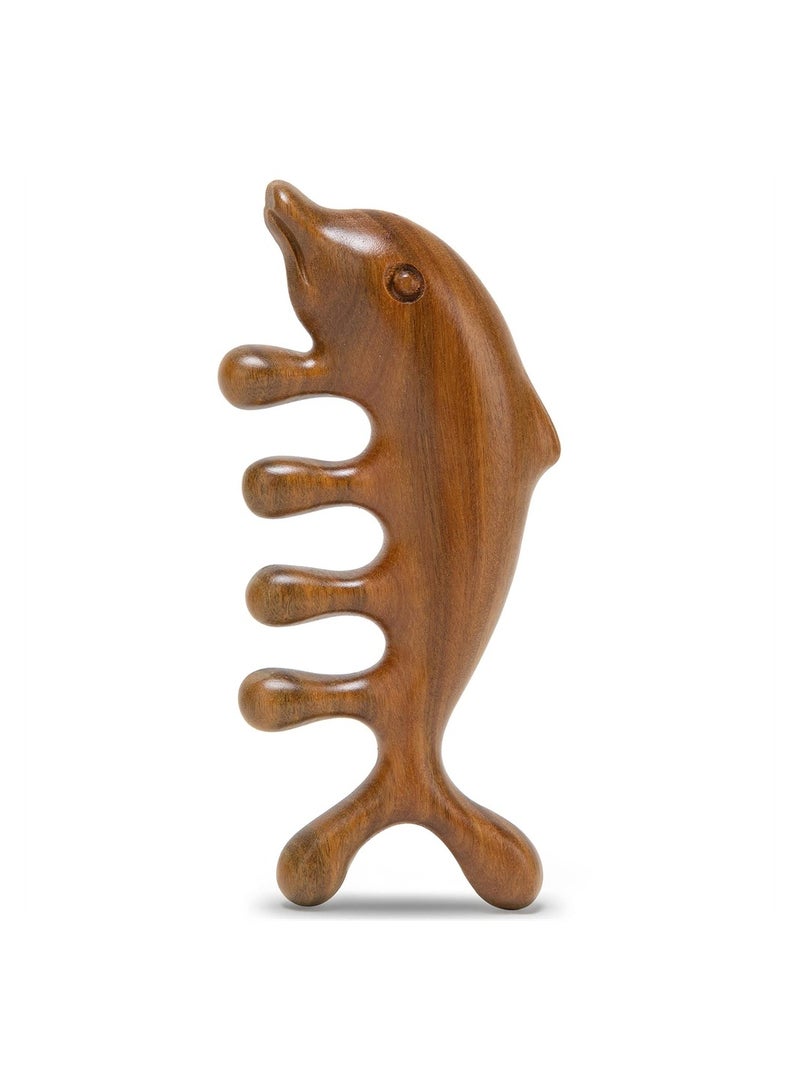 Luckam Green Sandalwood Multifunctional Massage Comb, Head Scalp Massage No Static, Wooden Massage Comb, Gua Sha Scraping Scalp and Hair Massage, Scalp Stimulator, Facial Body Massager - Image 1