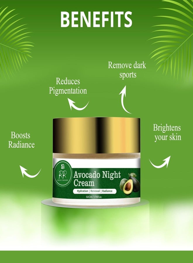ROYALS RADIANCE Royale Radiance Avocado Night Cream 50gm | Hydration | Renewal | Radiance | Enriched with Avocado Extract & Vitamin E | Night Moisturizer for Glowing Healthy Skin (1) - Image 3