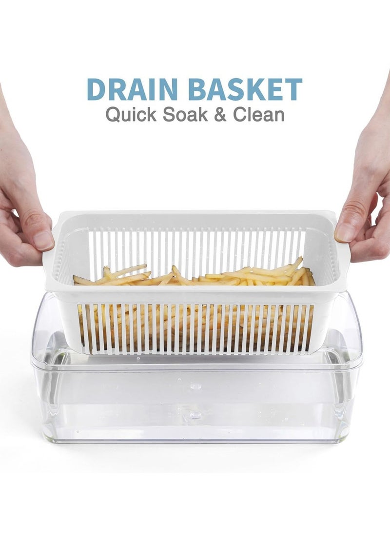 LEOKOR - 12 In 1 Veggie Chopper Slicer Cutter Food Dicer with Container Hand Guard Draining Basket - Image 1