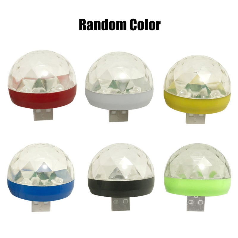 Mini Disco Light Rotating USB  Micro-USB Port RBG LED Lamp multicolour 4.00*4.00*4.00cm - Image 3