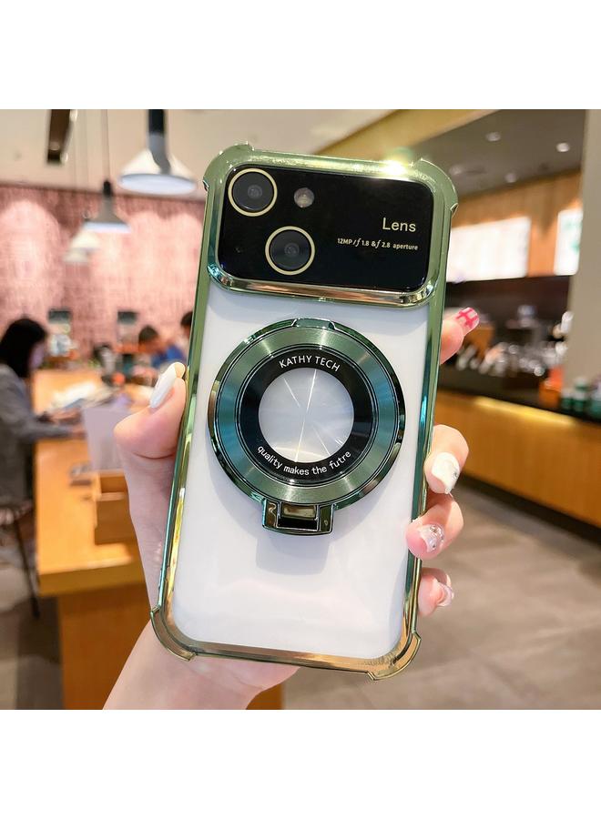 Case For iPhone 14 Plus MagSafe Holder Shockproof TPU Phone Case with Lens Film