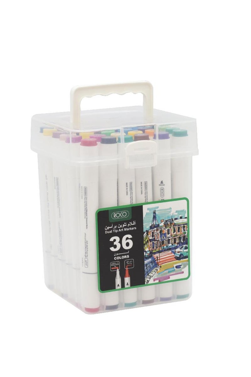 ROCO Sketch Marker (36 Colors) Graphic Art Marker Assorted Color Twin Tip - Image 1