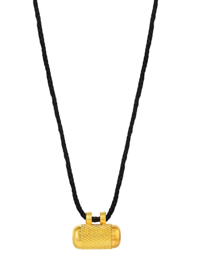 morir Gold Plated Brass Cylinder Shape Spiritual Power Taweez Charm Amulet Locket Pendant For Men Women Kids - Image 3