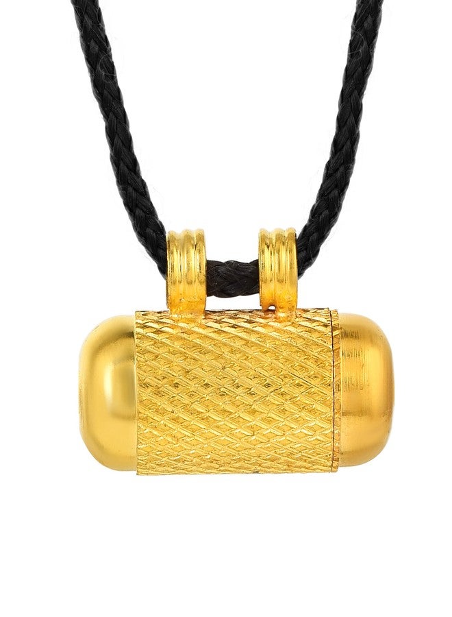 morir Gold Plated Brass Cylinder Shape Spiritual Power Taweez Charm Amulet Locket Pendant For Men Women Kids - Image 1
