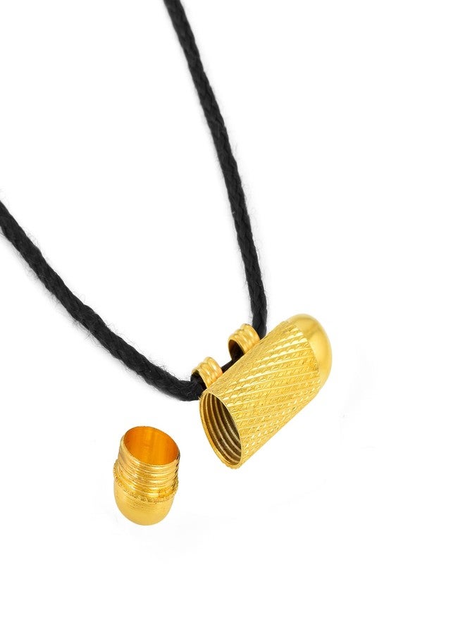 morir Gold Plated Brass Cylinder Shape Spiritual Power Taweez Charm Amulet Locket Pendant For Men Women Kids - Image 2
