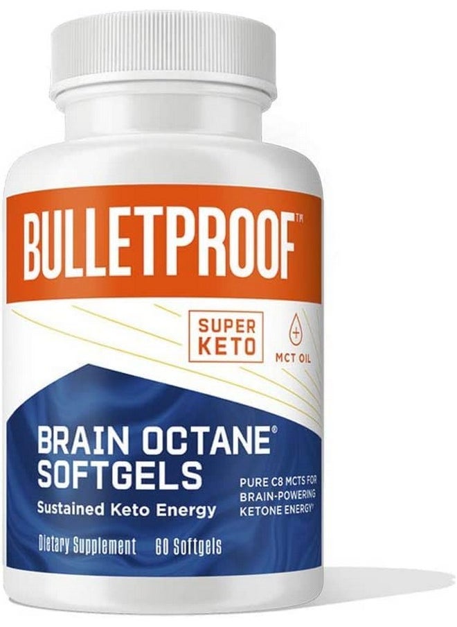 Bulletproof Brain Octane Softgels 60 Count Pure C8 Mct Oil For Sustained Ennergy  - Image 1