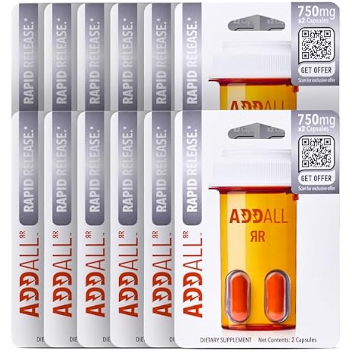 Addall Rapid Release Supplement (12 Pack) #1 Effective Alternative Brain Supplement Substitute Pills Nootropic & Energy | No Crash | Science Backed Formula | 24 Capsules - Image 1