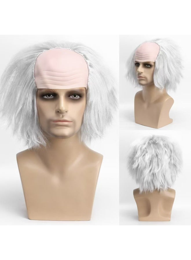 Loquat Short Fluffy Wavy Clown Bald Wig - Essential Costume Accessory for  Parties - Image 1