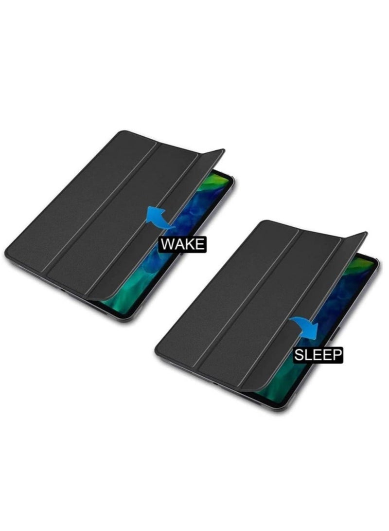 iPad Case 10.2 inch Compatible with iPad 9th Gen (2021)/ 8th Gen (2020)/7th Gen (2019), Slim Stand Hard Back Shell Protective Leather Smart Cover Trifold Stand (black) - Image 2